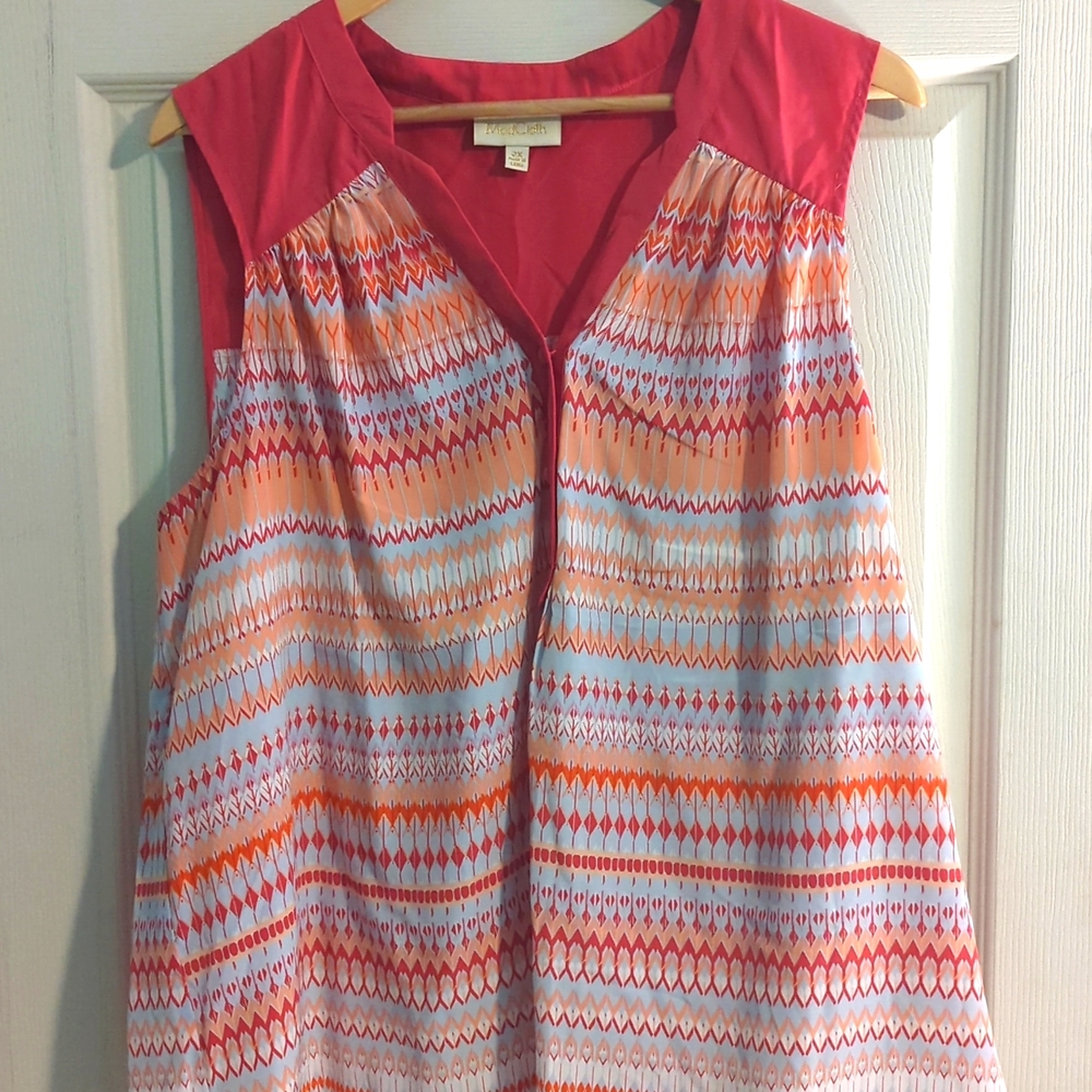ModCloth Pink & Peach Sleeveless Top 2X